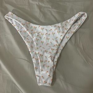 White Flower Spotted Bathing Suit Bottom
